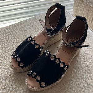 Kanna Espadrille Wedge Sandals with silver embellishment